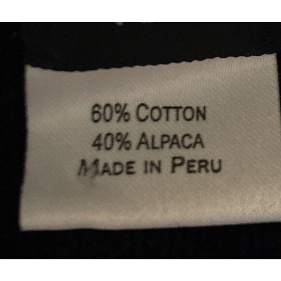 Peruvian connection Black alpaca cotton collared blazer sweater Shacket medium - Picture 6 of 10